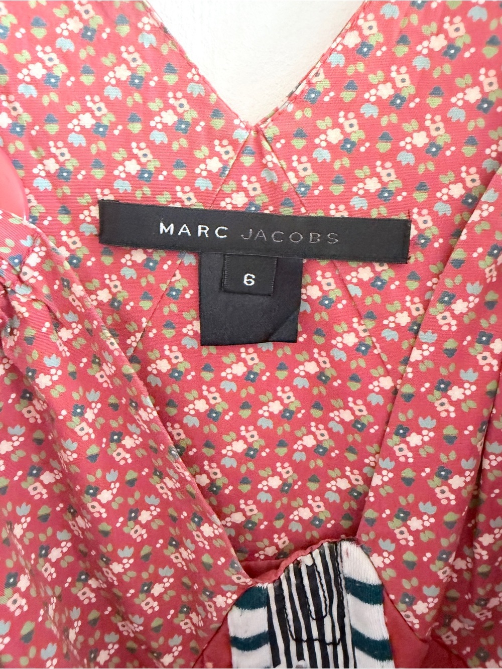Marc Jacobs Red Patchwork Camisole with Striped Trim - Picture 8 of 9